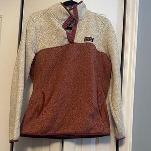 L.L. Bean Women's Sweater in Cream and Pink